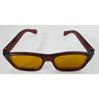 VINTAGE *NEW* 1970's Dark Brown Frame with Yellow Lens Sunglasses