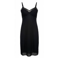 VINTAGE *NEW* 1960's Kayser Women's Black w/Lace Trim Slip Dress Size XS USA