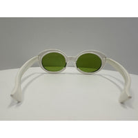 VINTAGE *NEW* 1970's Glam Unisex Sunglasses White Oval Frame
