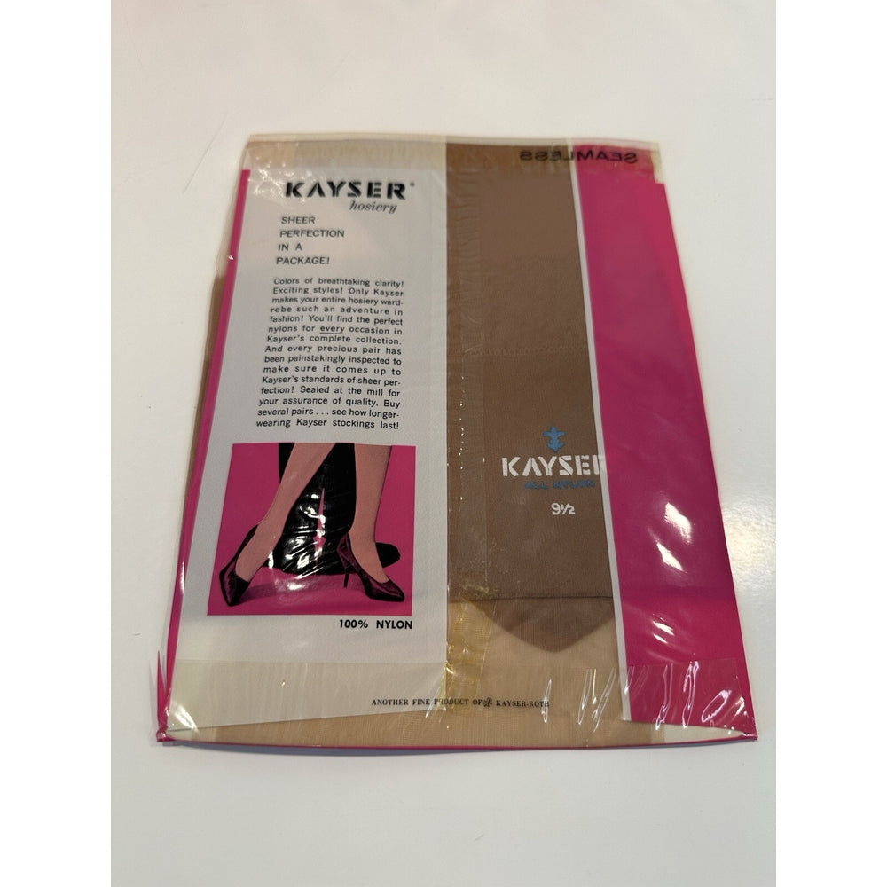 VINTAGE *NEW* 1950's Kayser Hosiery Seamless-Shell Beige Sz 9.5 X 6