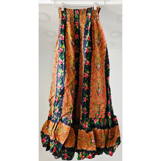 VINTAGE *NEW* 1960's Women's Multicolor Flared Skirt w/Elastic Waist Size M USA