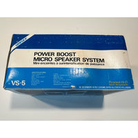 VINTAGE *NEW* 1980's UNISEF VS-5 Power Boost Micro Personal HiFi Speaker System Set