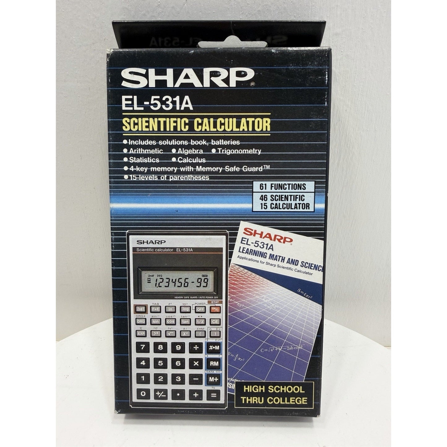 VINTAGE *NEW* 1980's Sharp EL-531A with Textbook Scientific Calculator