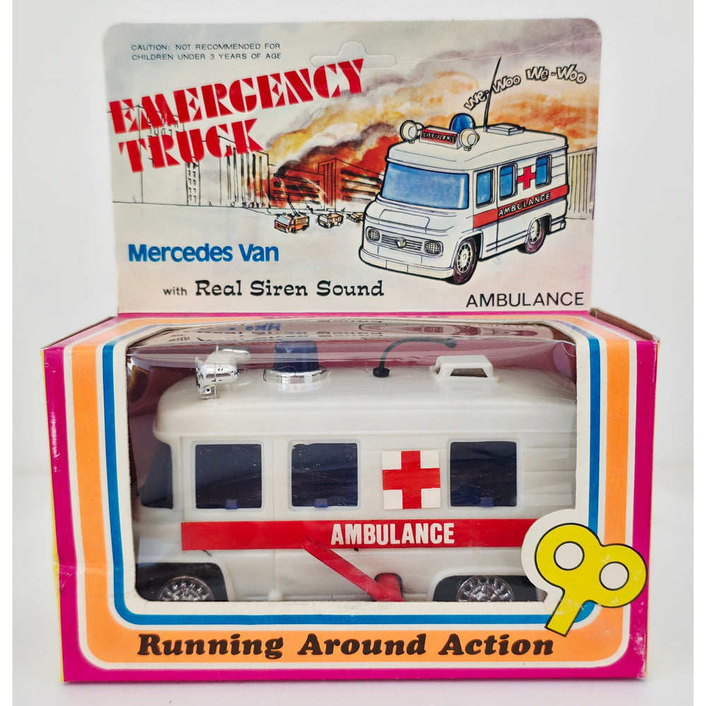 VINTAGE *NEW* 1960's Ambulance Emergency Truck Mercedes Van w/Real Siren Sound