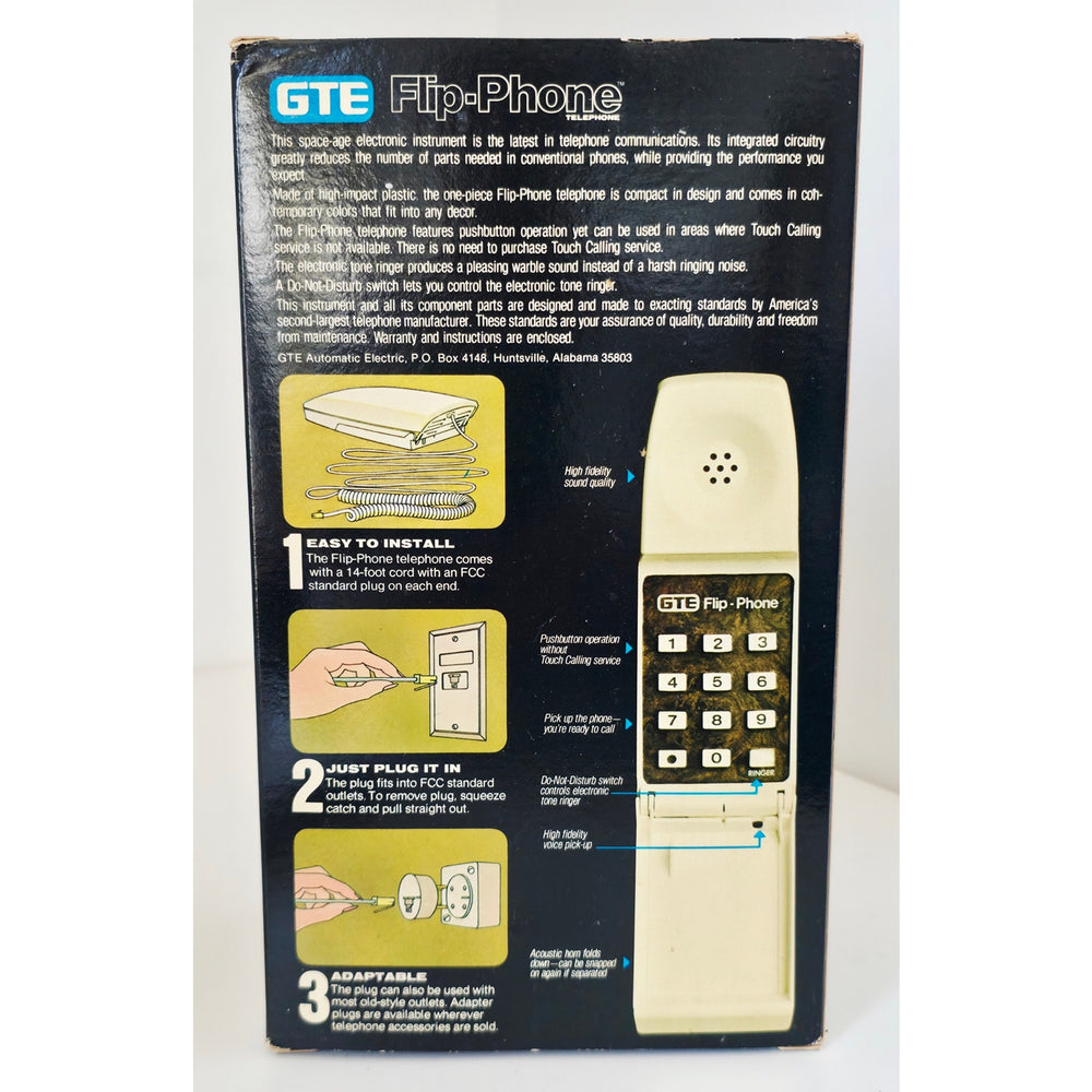 VINTAGE *NEW* 1970's GTE Yellow Flip-Phone Telephone