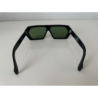 VINTAGE *NEW* 1970's Glam Unisex Sunglasses Black Hex Frame MINT