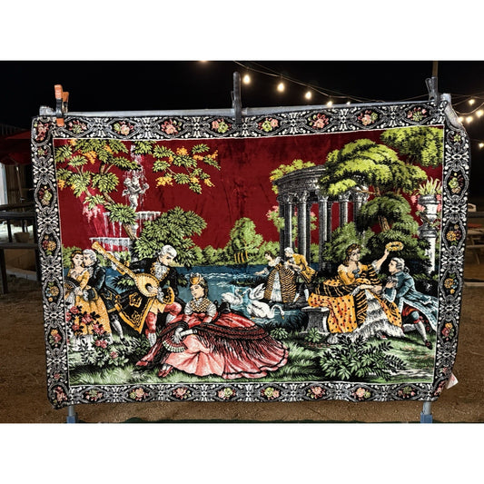 VINTAGE *PRISTINE* 1960's Party Italian Velvet Tapestry