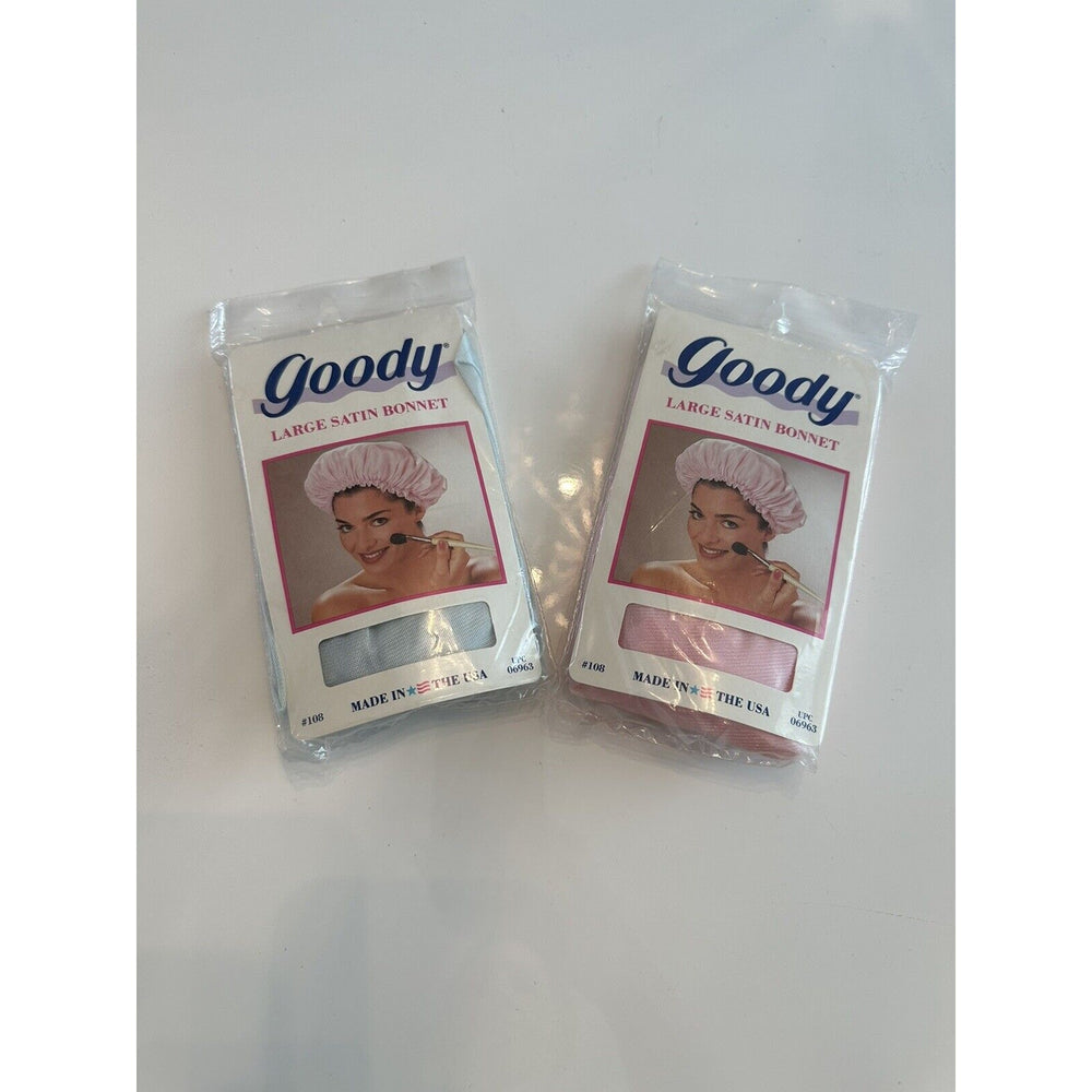 VINTAGE *NEW* Goody #108 1980's Combo Pink/Blue Large Satin Bonnets