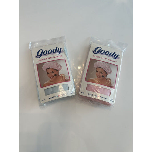VINTAGE *NEW* Goody #108 1980's Combo Pink/Blue Large Satin Bonnets