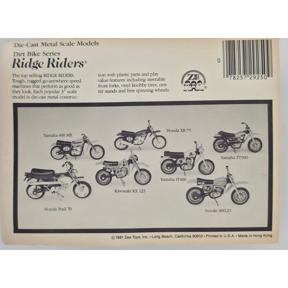 VINTAGE *NEW* 1981 Ridge Rider Orange Honda XR-75 Metal Scale Die-Cast Toy Motorcycle