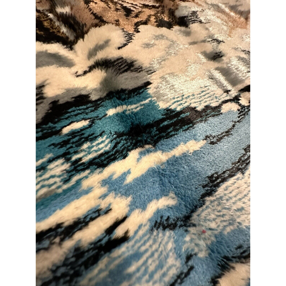 VINTAGE *NEW* 1960's "The Fight Through The Snow" Wall Art Rug / Tapestry