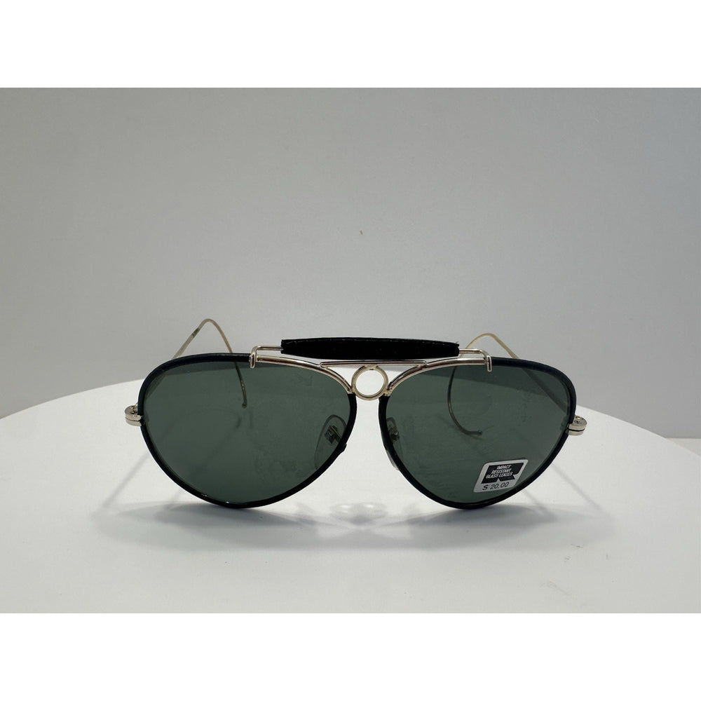 VINTAGE *NEW* 1970's Unisex Gold Aviator Wraparound Sunglasses