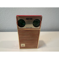 VINTAGE *NEW* 1970's Four Star FS-701 Solid State Radio in Red w/ Clear Case