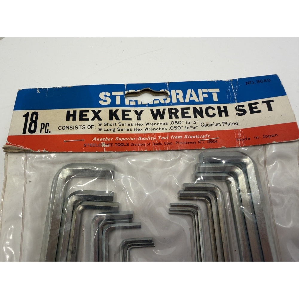 VINTAGE *NEW* 1960's Steelcraft 18-piece Hex Key Wrench Set