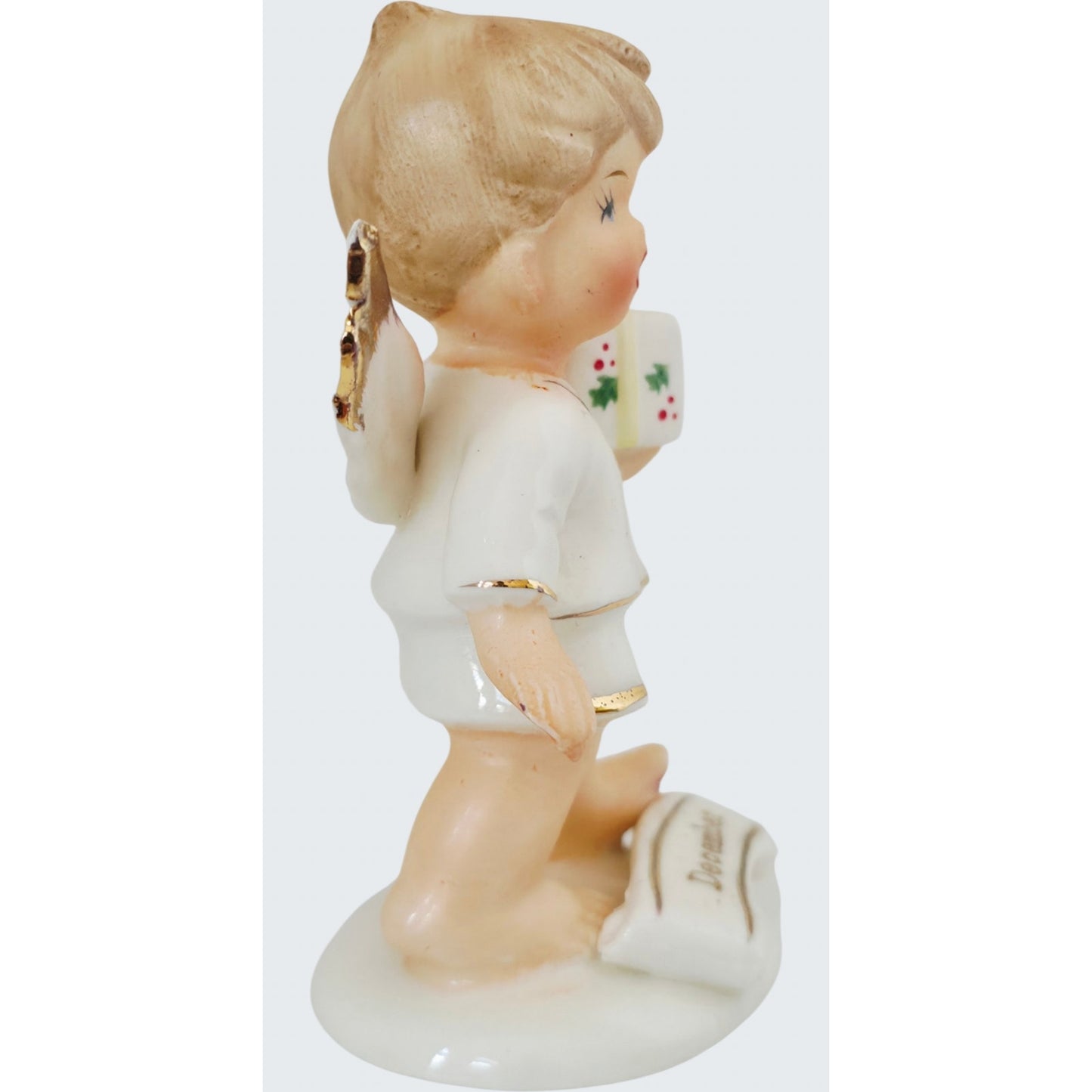 VINTAGE *NEW* 1950's December Birthday Angel Figurine Porcelain Made in Japan
