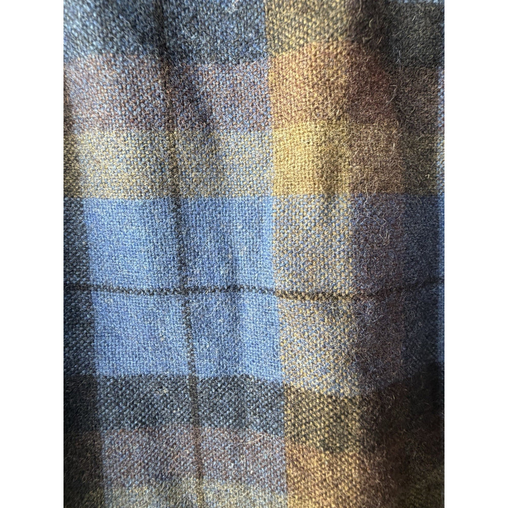 VINTAGE *NEW* 1960's Italian Plaid Mid-length Backslit Skirt Size