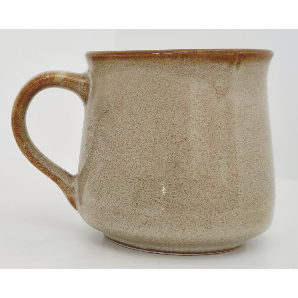 VINTAGE *NEW* 1970's Brown and Cream Korean Hand-Painted Stoneware Mugs