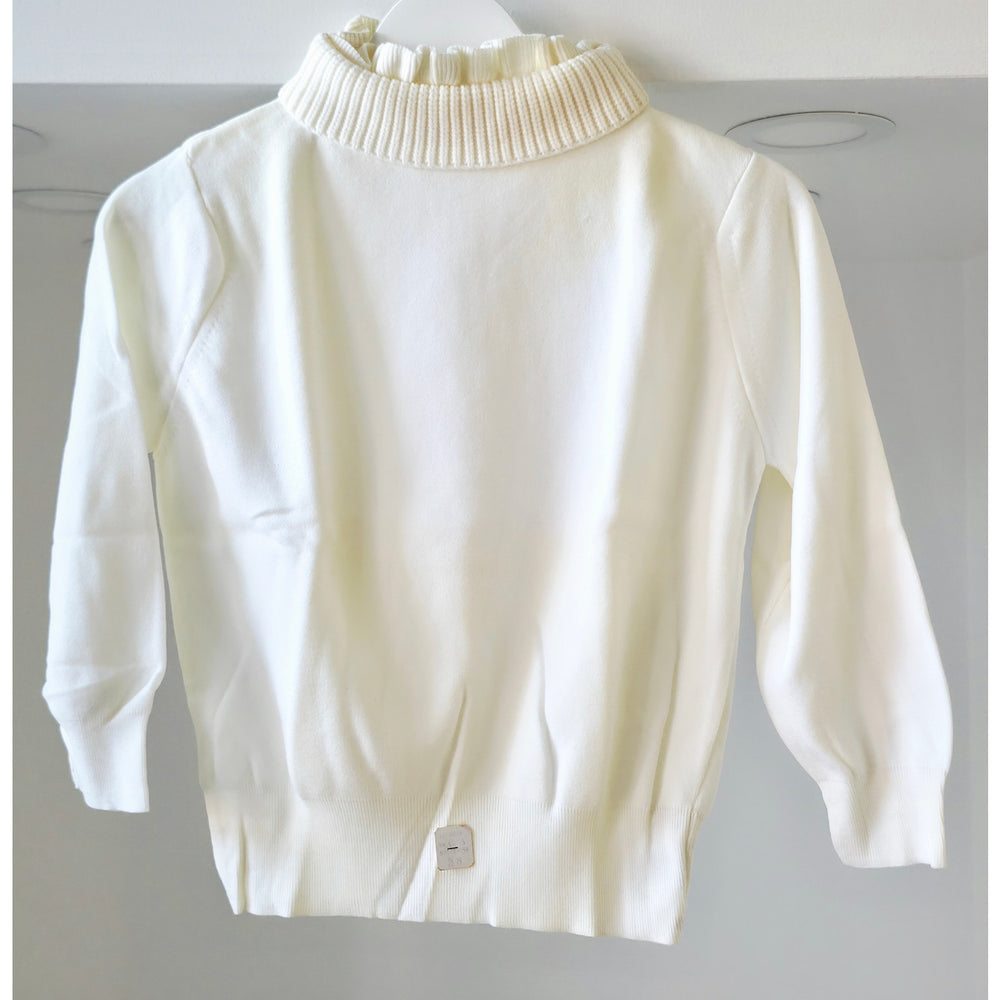 VINTAGE *NEW* 1960's Cream Women's Sweater with Collar 100% Nylon Size 38
