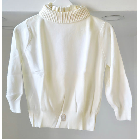VINTAGE *NEW* 1960's Ban-Lon Women's Cream Sweater with Collar Size M (38)