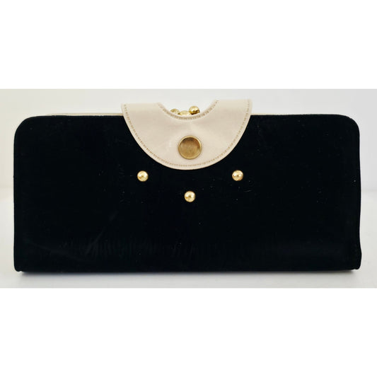 VINTAGE *NEW* 1970's Black Felt - Check, Charge, Credit Vard, ID Wallet