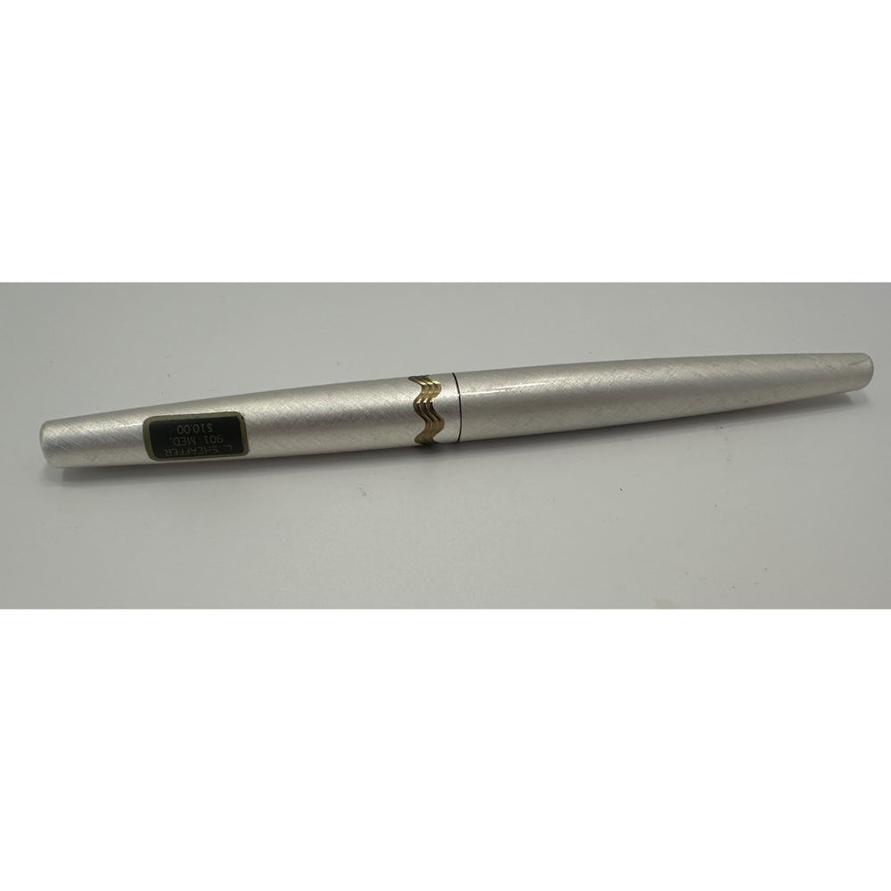 VINTAGE *NEW* 1960's Lady Sheaffer Brushed Steel Gold Accent Fountain Pen| Movie