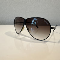 VINTAGE *NEW* 1980's Ferarri Foldable Black Metal Aviator Sunglasses