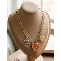 Vintage 1960's Lucerne Orange Watch Face Necklace Custom Made | Limited Edition