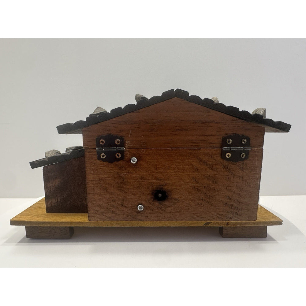 VINTAGE 1950's Swiss Chalet Wooden Music Box - Needs Lovin'