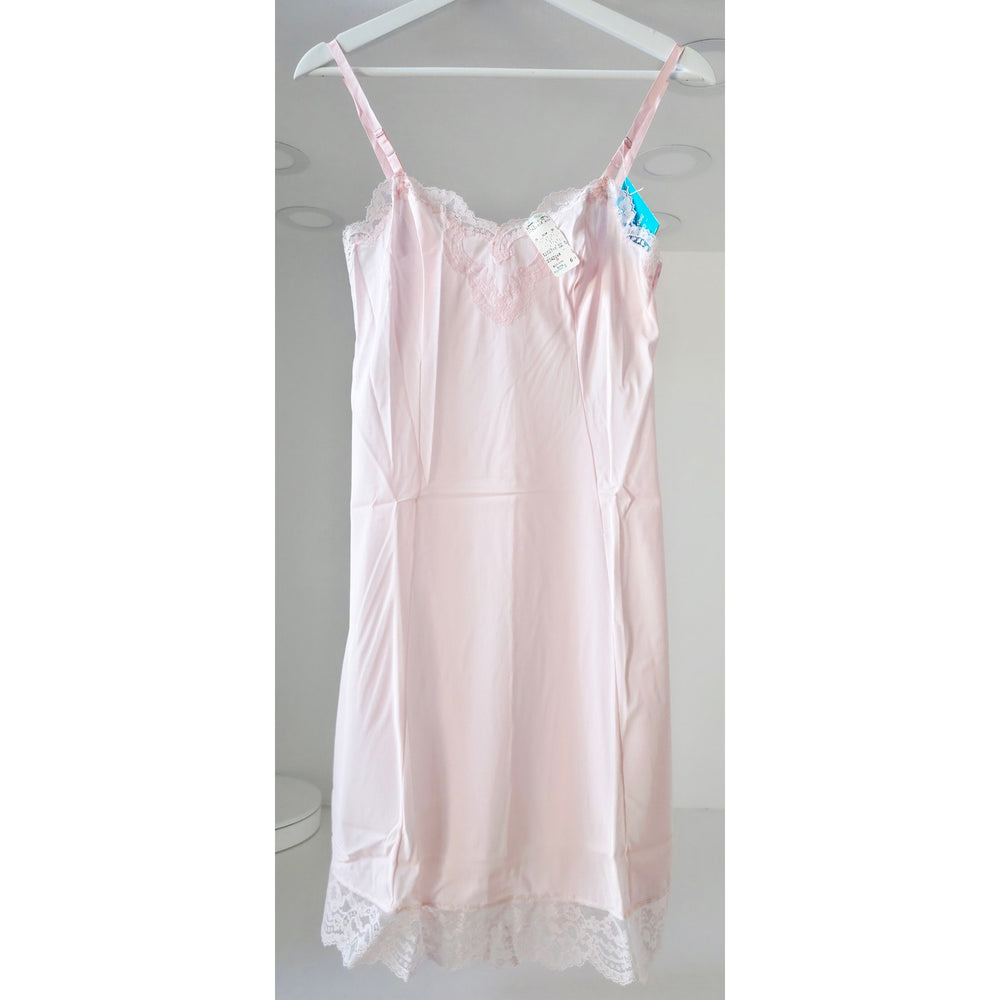 VINTAGE *NEW* 1960's Kayser Light Pink Slip w/ White Lace 100% Nylon Size 32