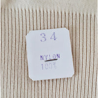 VINTAGE *NEW* 1970's Women's Cream Collared Sweaterw/ Buttons 100% Nylon Size 34