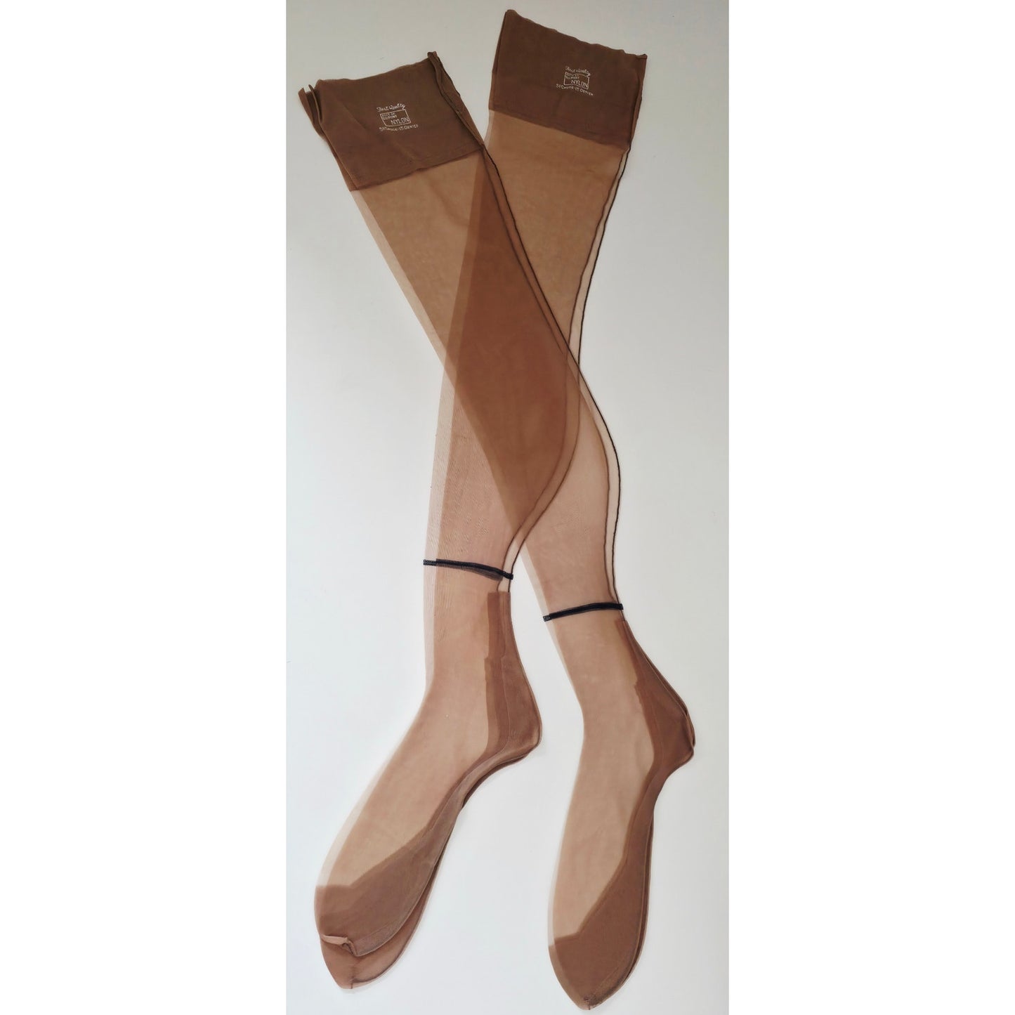 VINTAGE *NEW* 1960's DuPont 51 Gauge 15 Denier Pantyhose w/Black Seam Size 11