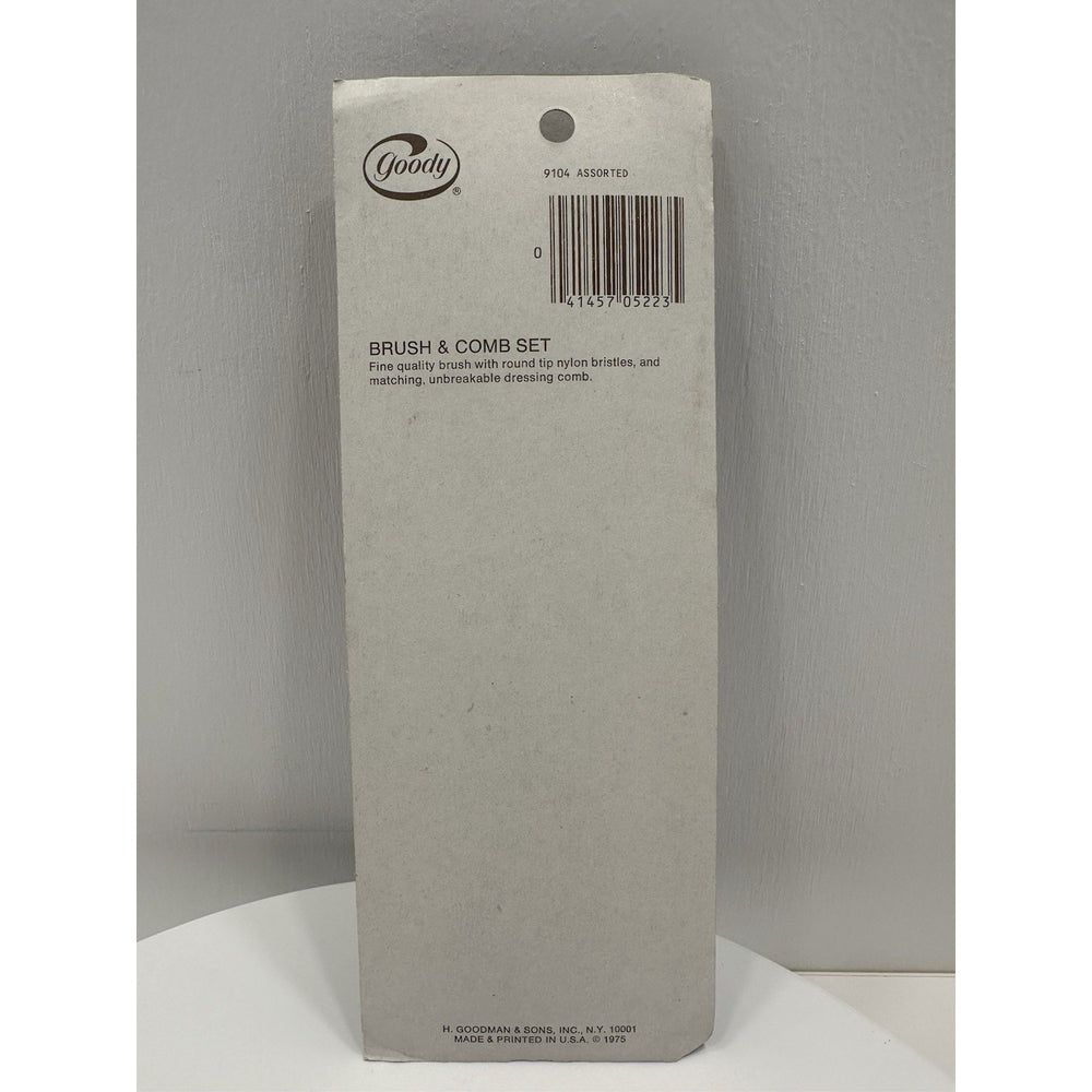 VINTAGE *NEW* 1975 Goody #9104 Brush & Comb Nylon Bristle Matching Set - Blue