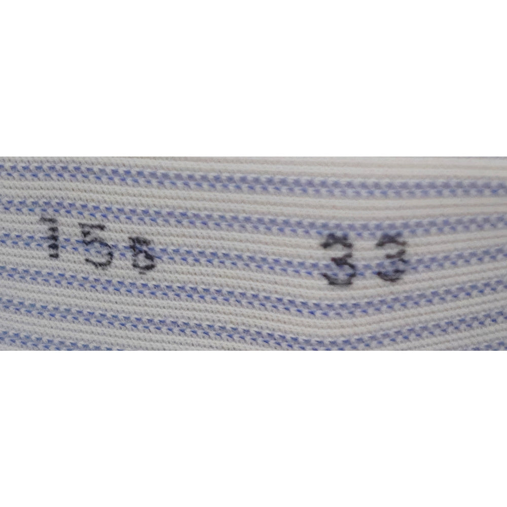 VINTAGE *NEW* Mr. Wilson Men's Light Blue Striped Shirt 100% Never Iron Sz 15.5-33