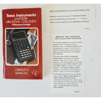 VINTAGE 1976 Texas Instruments TI Business Analyst Calculator Owner's Manual