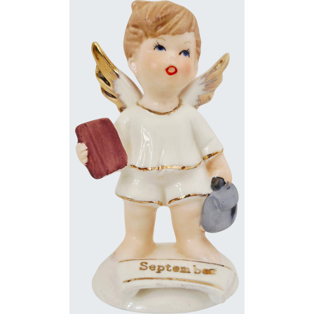 VINTAGE *NEW* 1950's September Birthday Angel Figurine Porcelain Made in Japan