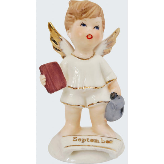 VINTAGE *NEW* 1950's September Birthday Angel Figurine Porcelain Made in Japan