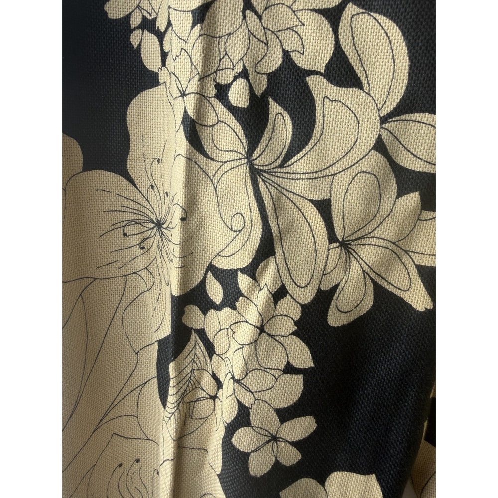 VINTAGE *NEW* 1960's Women's Fit & Flare Black/Cream Floral Pattern Pants Size 10