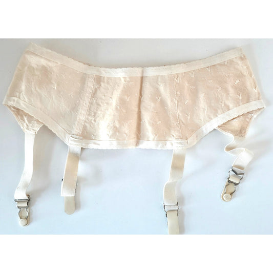 VINTAGE *NEW* 1960's MACBESS Women's Beige with Flowers Garter Belt Size M