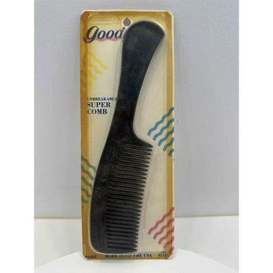 VINTAGE *NEW* 1989 Goody Unbreakable Super Comb Black #448/2 USA