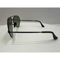 VINTAGE *NEW* 1970's Aviator Black Metal Frame Smoke Green Lens Sunglasses