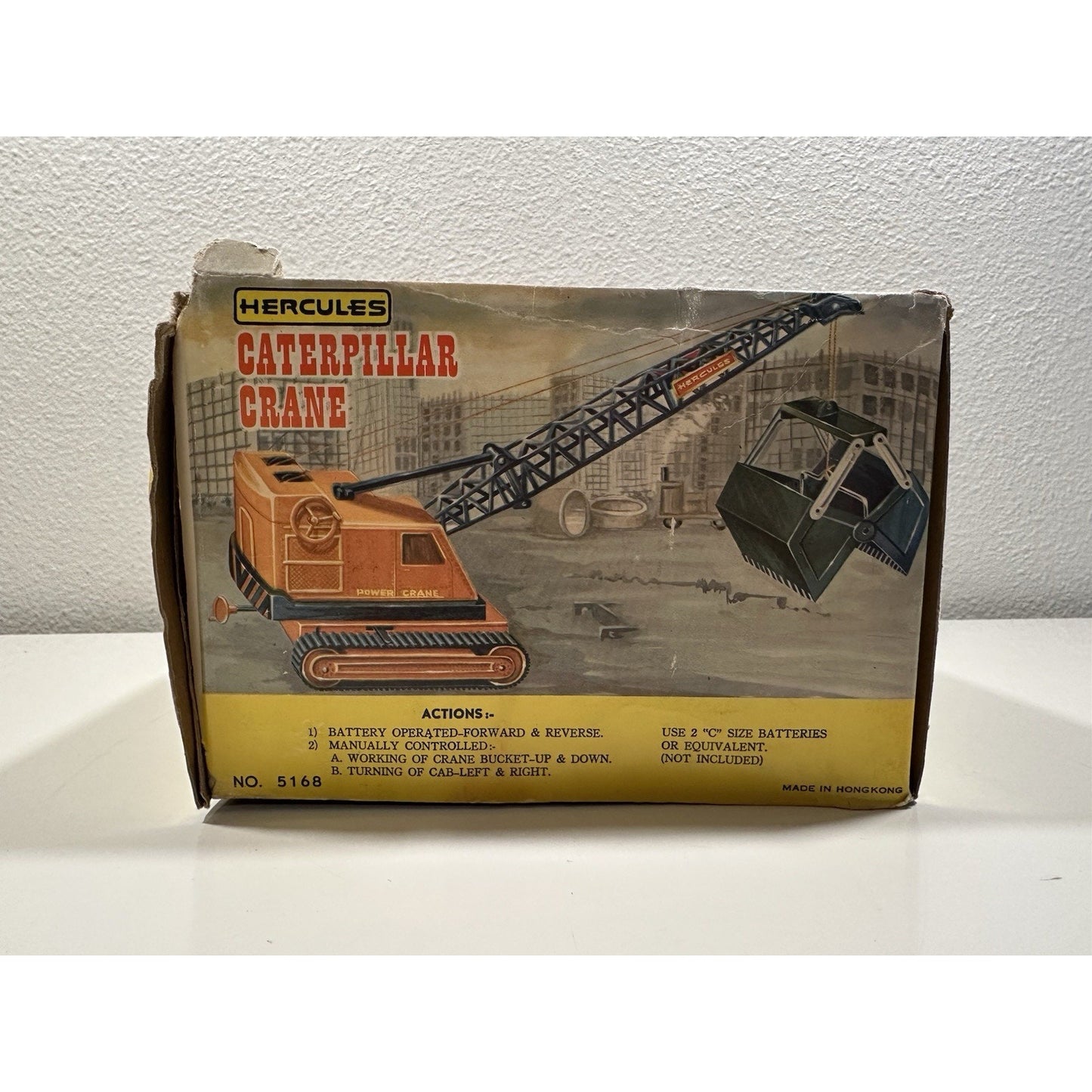 VINTAGE *NEW* 1972 Hercules Caterpillar Crane Battery Operated Toy