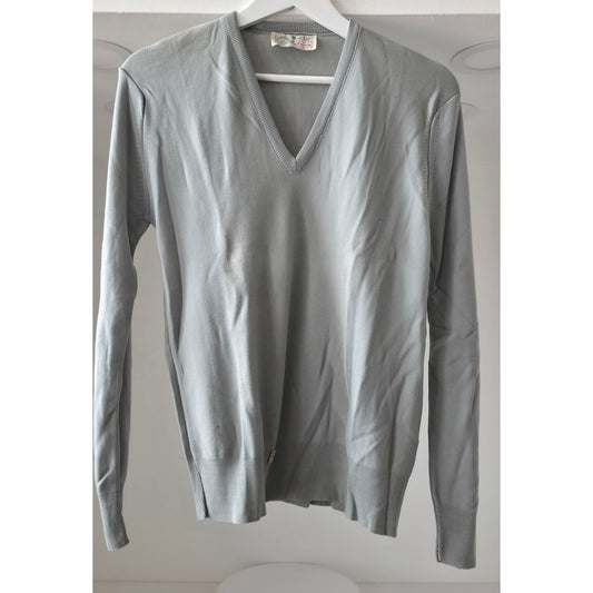 VINTAGE *NEW* 1970's Ban-Lon Women's Gray Long Sleeve Shirt 100% Nylon Size M