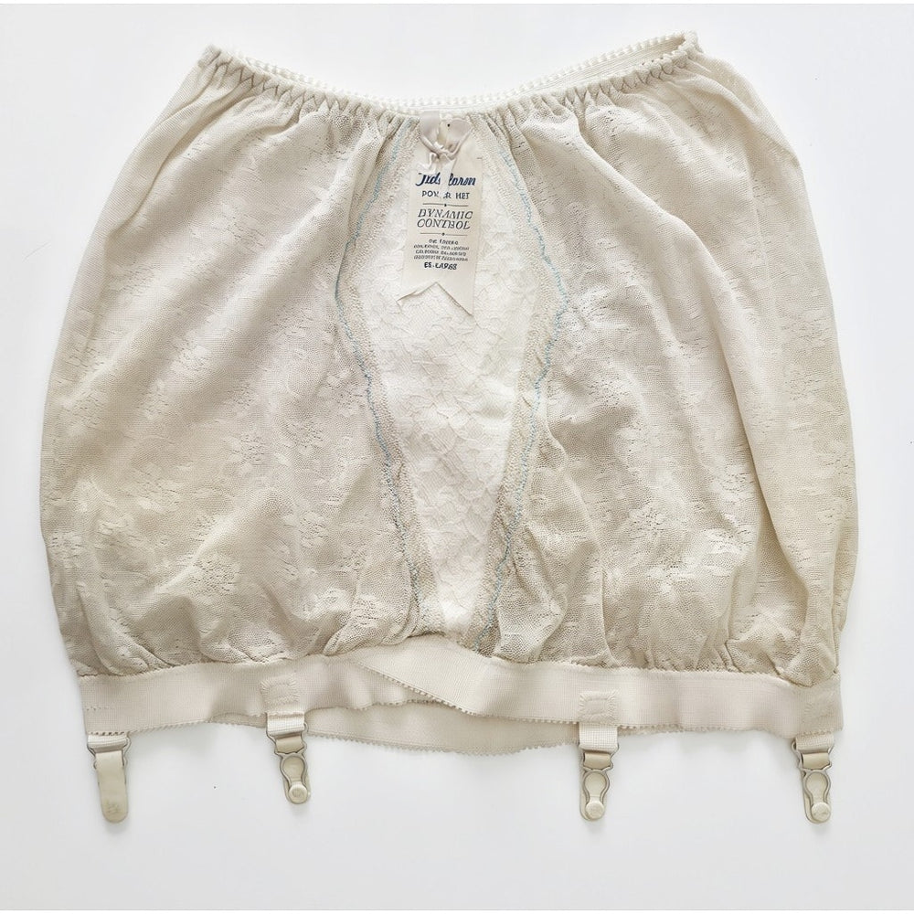 VINTAGE *PRISTINE* 1960's Tidyform Women's Cream Shapewear Girdle w/Garters XL