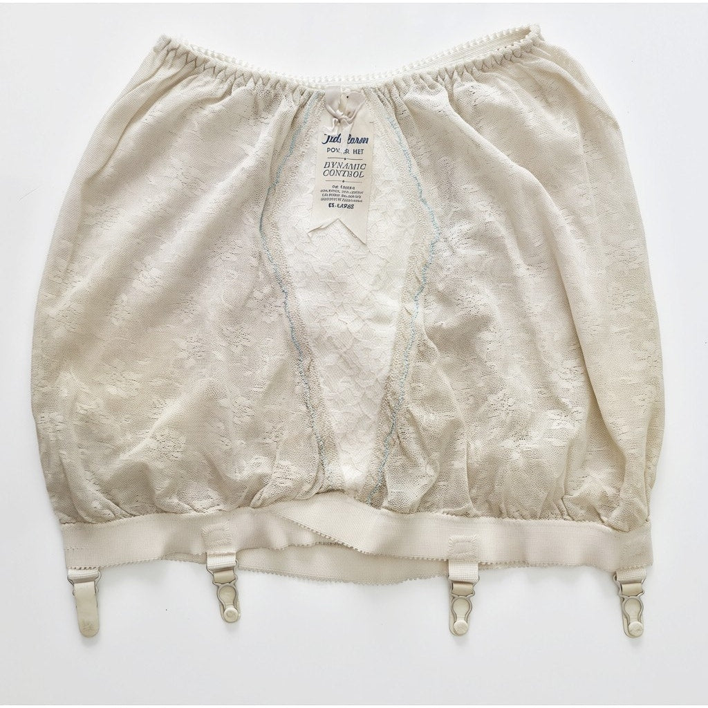 VINTAGE *PRISTINE* 1960's Tidyform Women's Cream Shapewear Girdle w/Garters XL