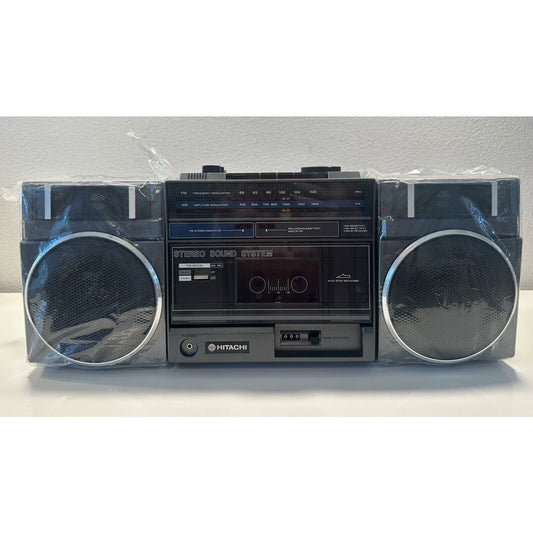 VINTAGE *NEW* 1980's Hitachi TRK-930H Dual Speakers Cassette Tape AM/FM Boombox