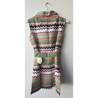 VINTAGE *NEW* 1960's Chevron Print Romper with Belt Size 14 (Fits like 6-8)