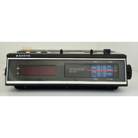 VINTAGE *NEW* 1980's Sanyo RM 5200 Walnut LED Alarm Clock Radio