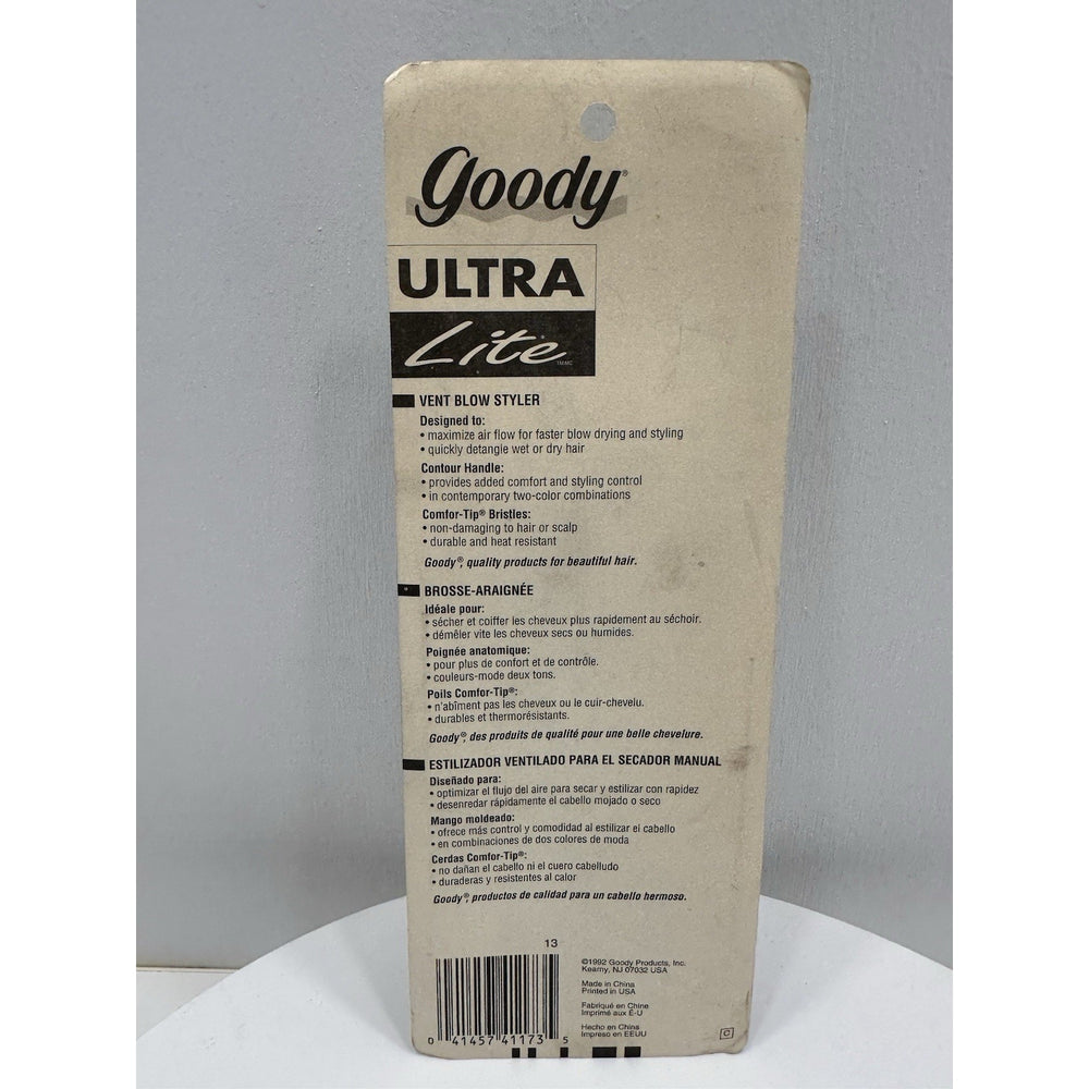 VINTAGE *NEW* 1992 Goody #8220 Ultra Lite Vent Blow Styler Brush - Aqua
