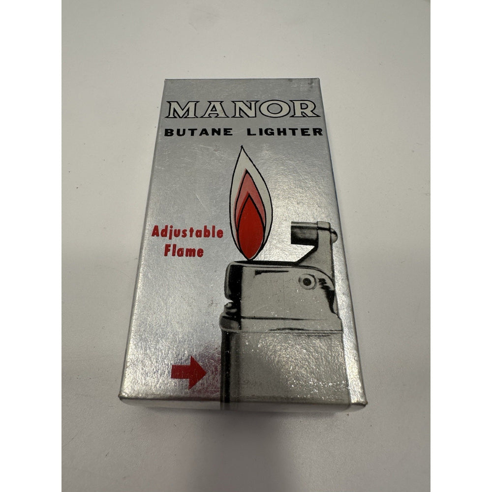 VINTAGE *NEW* 1960's Manor Butane Lighter Aqua w/Stars