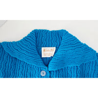 VINTAGE *NEW* 1970's Zephyr Maid Women's Blue Cable Stitch Sweater Size 38